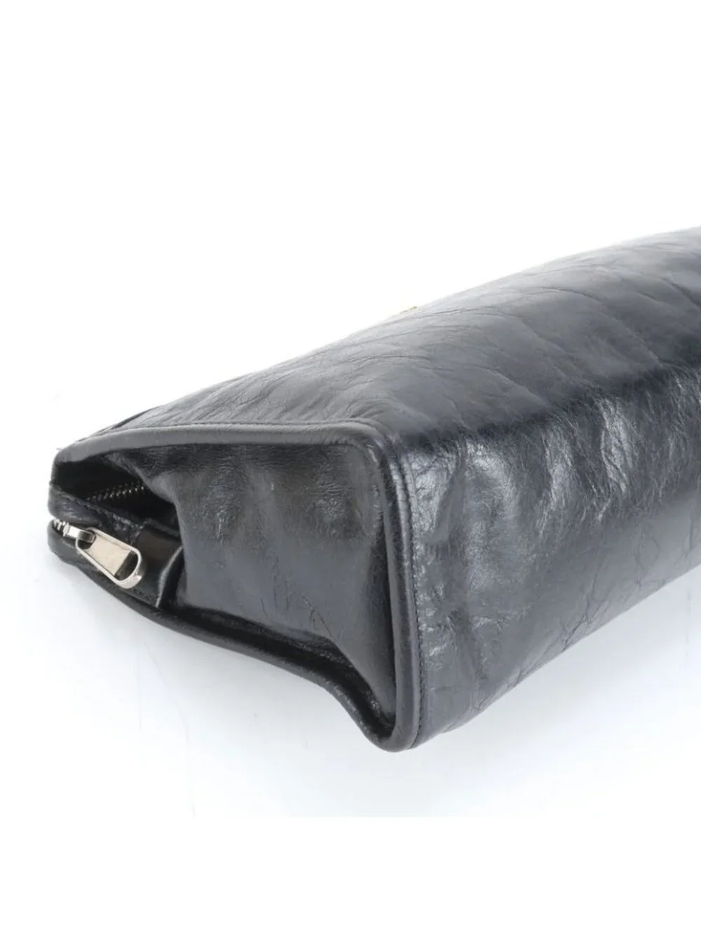 ★SOLD★ Gucci Interlocking Leather Clutch Pouch Black Ewe - Picture 3 of 8